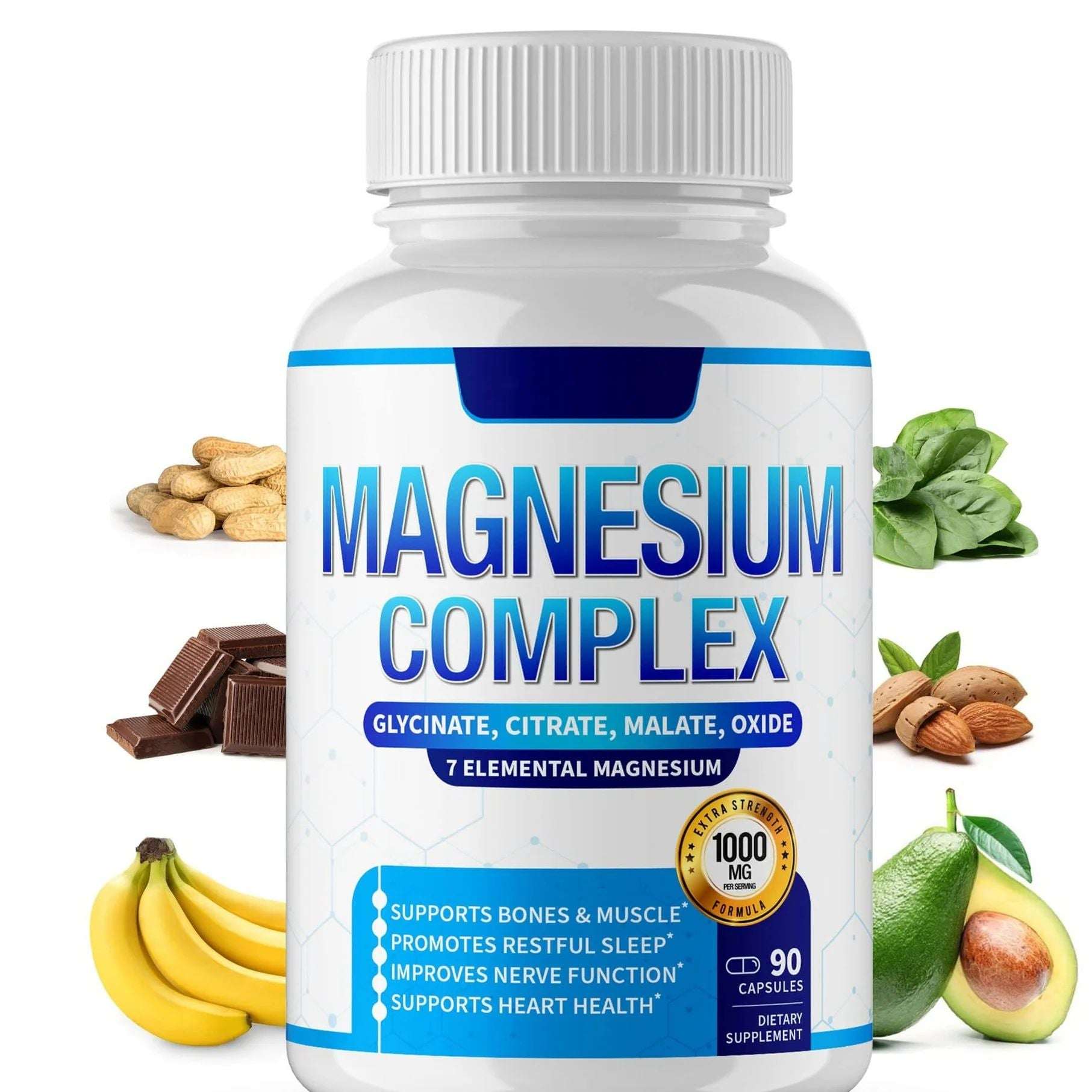 Magnesium Complex 1000mg Dietary Supplement Capsules