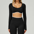 Contrasting-color yoga and fitness apparel