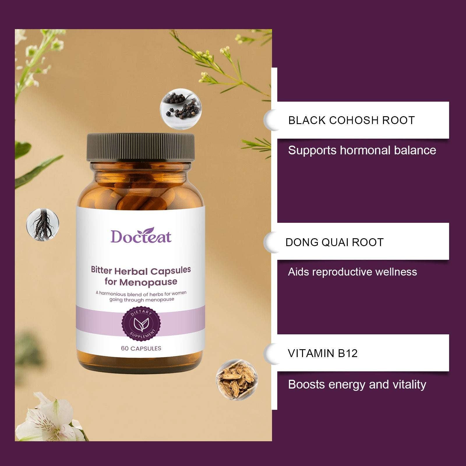 Menopause support supplement capsules