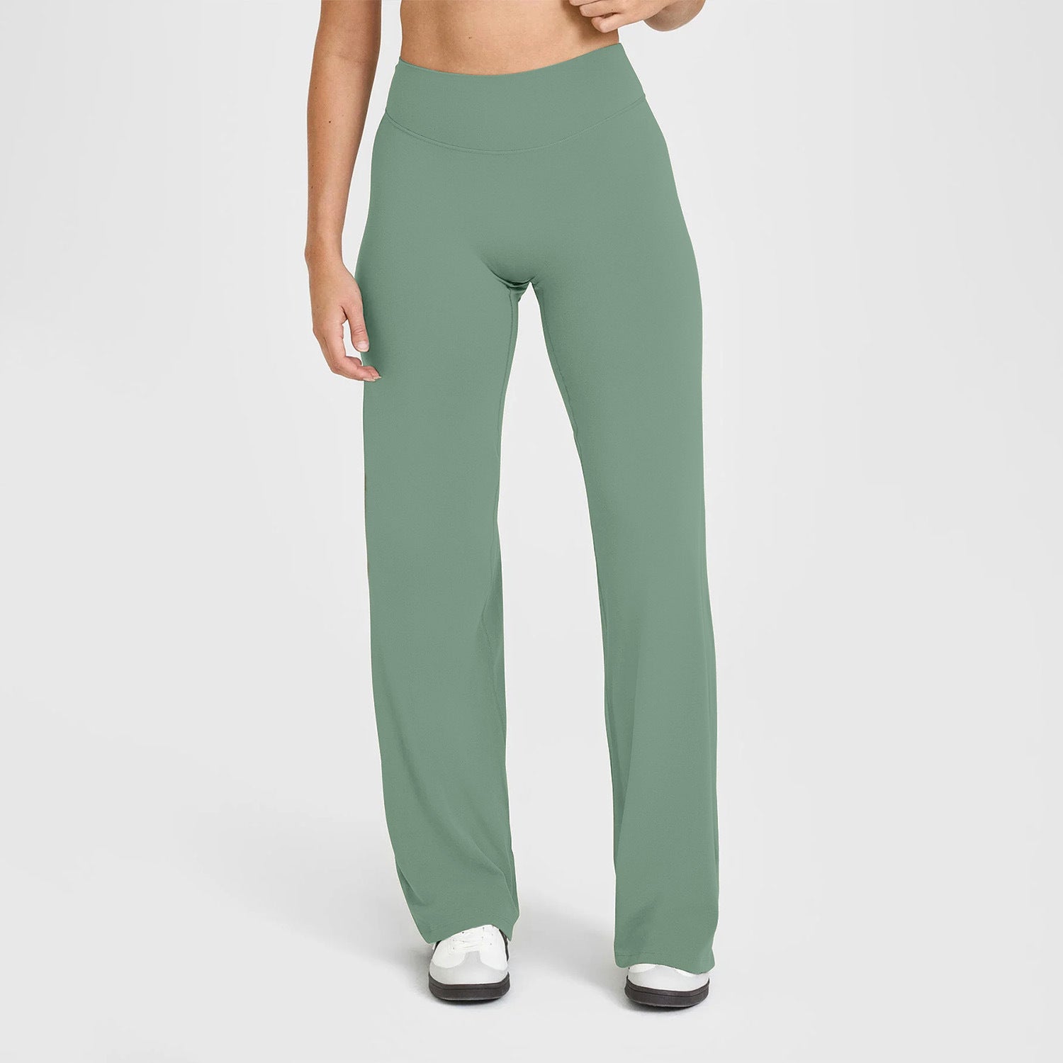 Womens High Waist Yoga Pants Straight Leg Fitness Wear