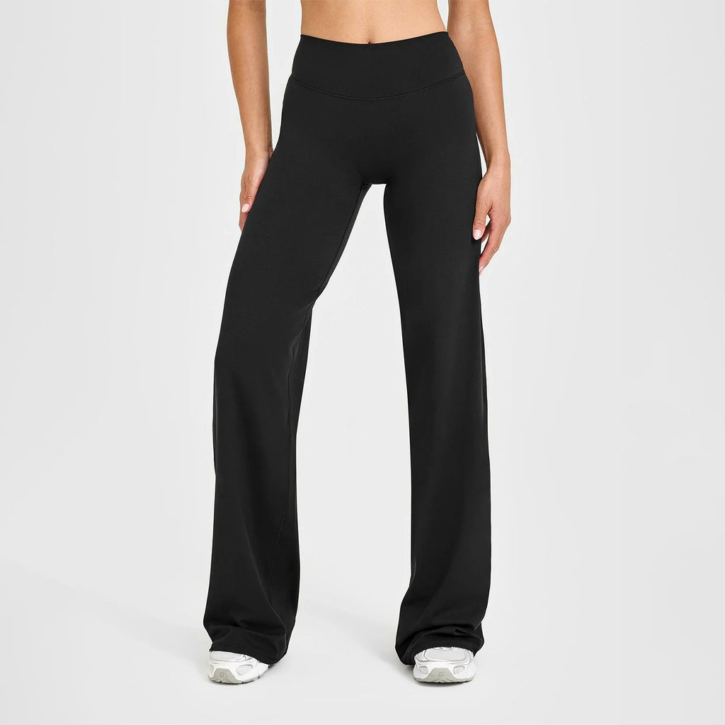 Womens High Waist Yoga Pants Straight Leg Fitness Wear