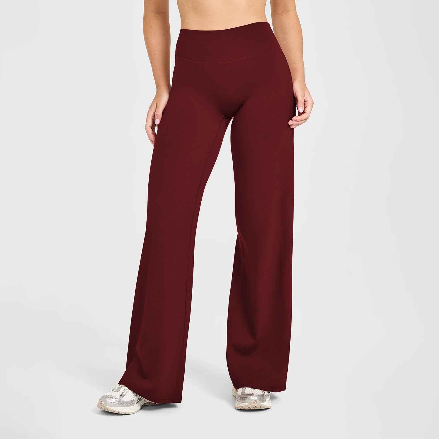 Womens High Waist Yoga Pants Straight Leg Fitness Wear
