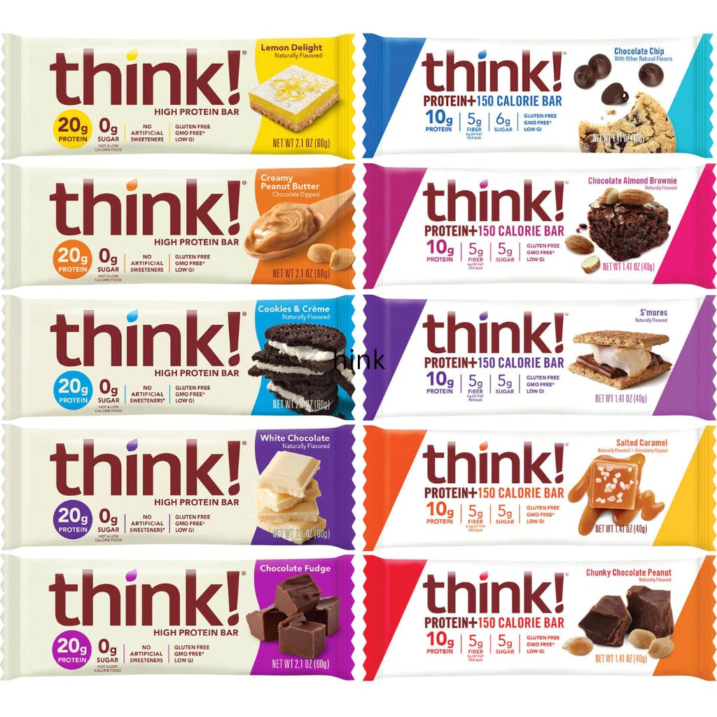 Protein Bars Assorted Variety Pack - High Protein Snacks 2.1 Ounce Bars - 10 Count