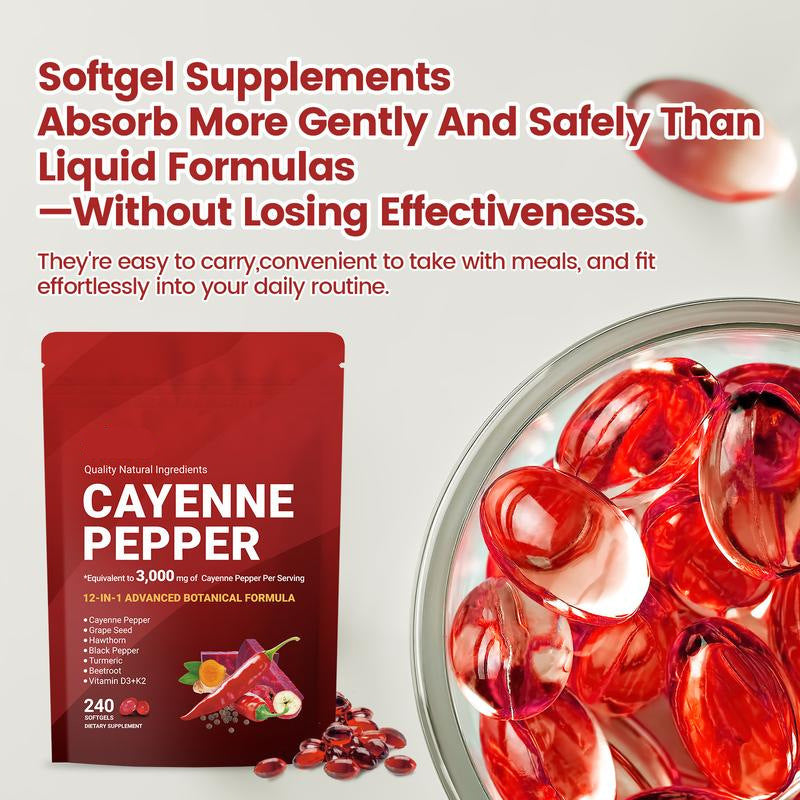 Cayenne Pepper Dietary Supplement Softgels
