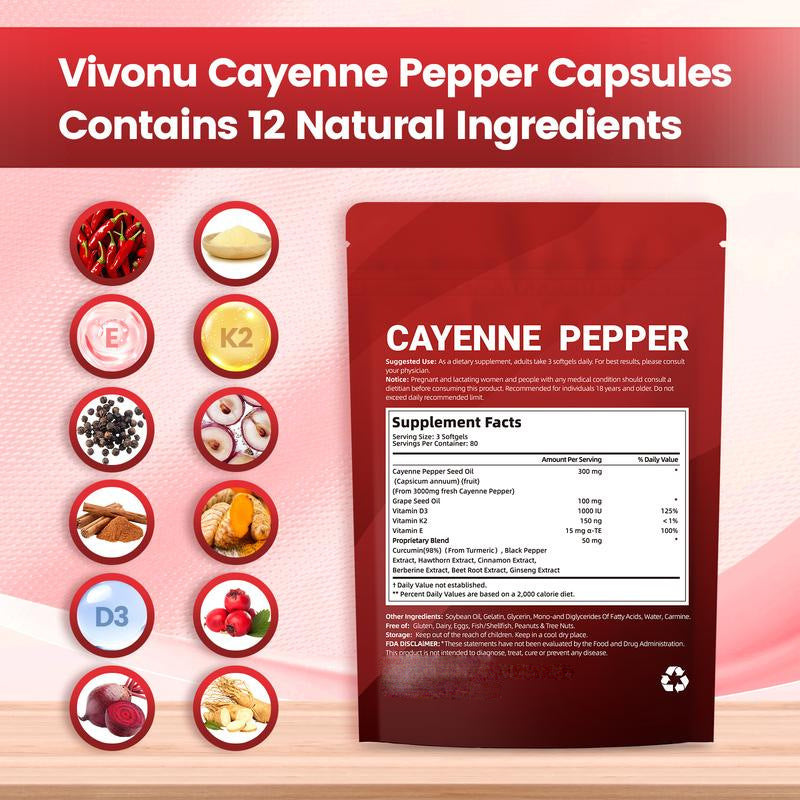 Cayenne Pepper Dietary Supplement Softgels